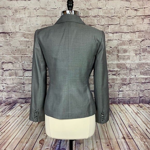 Ann Taylor Black Print Wool Silk Lined Blazer - Picture 8 of 14